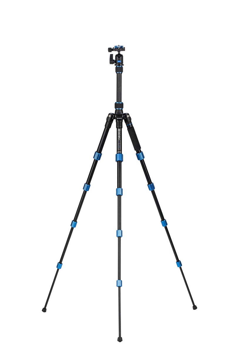 Benro Slim Travel Aluminum Tripod Kit â€“ Lightweight 5-Section Tripod with N00 Ball Head, Arca-Swiss Plate, Reverse Folding Legs & Carrying Case for DSLR, Mirrorless & Smartphone Cameras (FSL09AN00) - Image 4